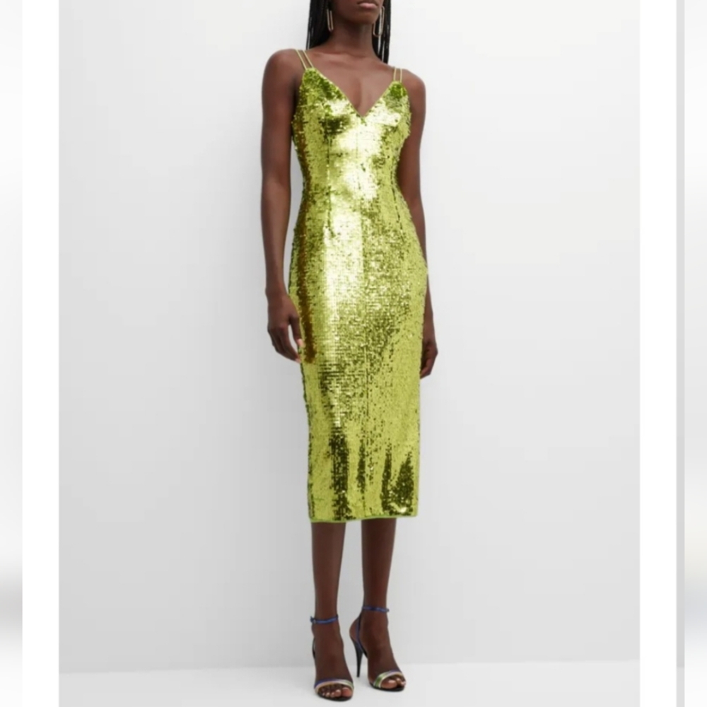Green sequin dress